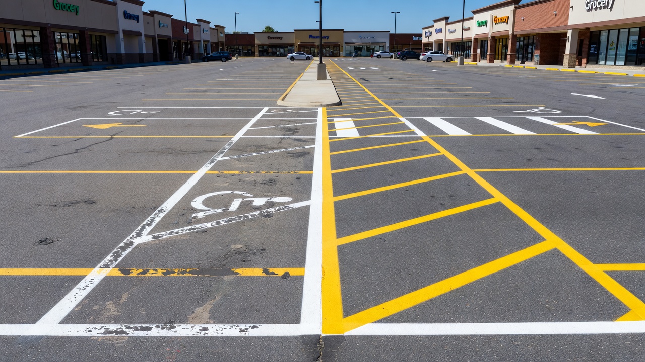 Parking lot striping service